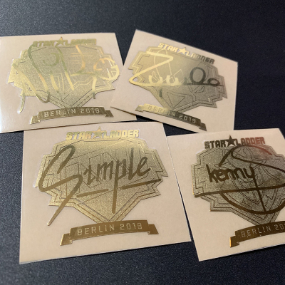 csgo金色签名金属贴皇冠s1mple笔记本炫彩机箱贴纸kennys满20包邮