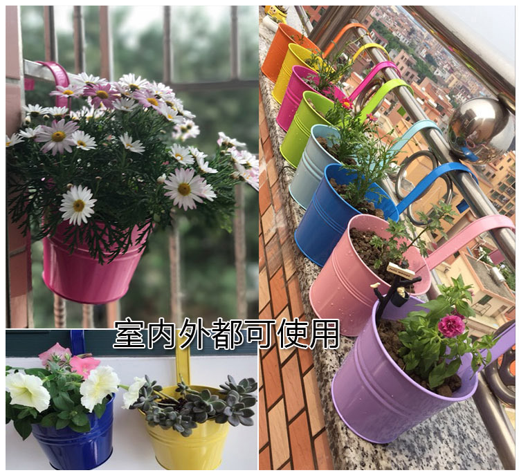 歐式田園彩色鐵皮吊盆家居裝飾陽台壁挂垂吊創意綠植多肉花盆包郵在類目 家居飾品, 花瓶/花器/仿真花/仿真飾品, 花器/花瓶, 花籃中 - 來自Buy2taobao.com提供專業的淘寶代購服務