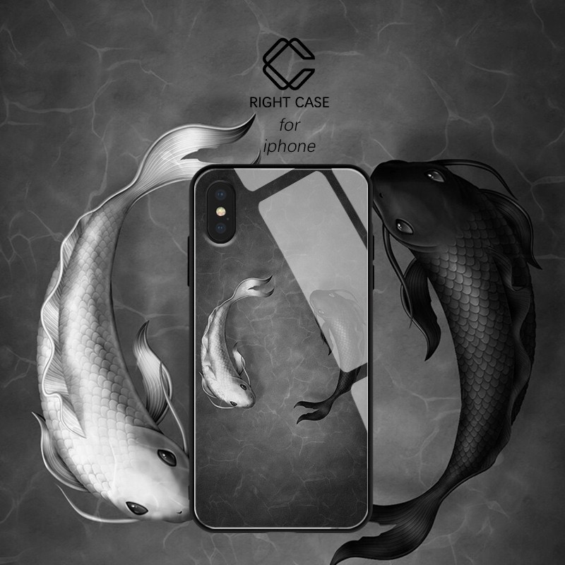 7折)黑白太极鱼中国风创意 苹果12 11pro max xs