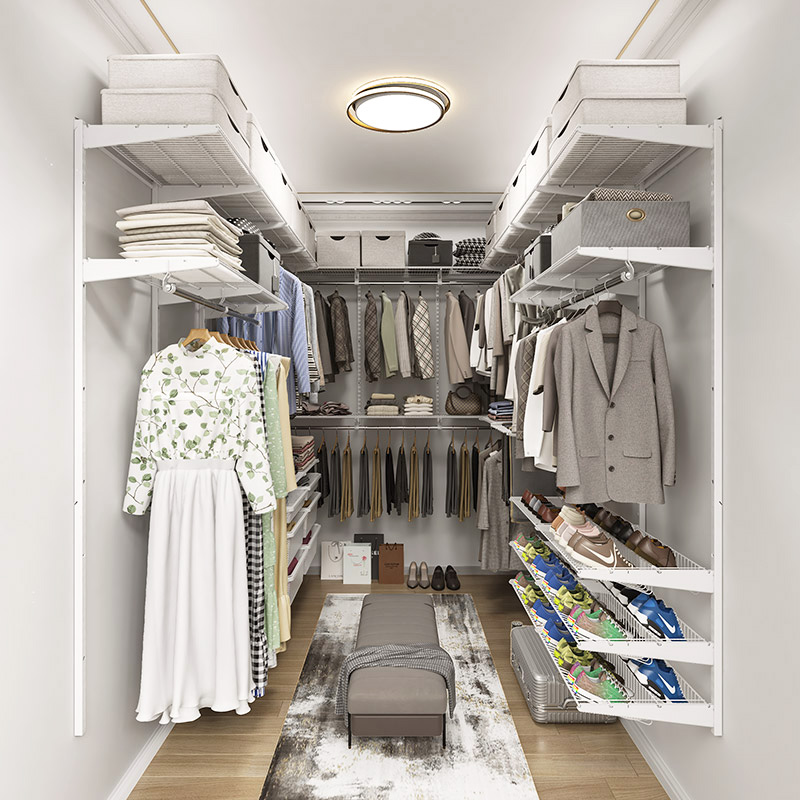 惠普登定制步入式衣帽间开放式衣柜子组合衣橱环保0甲醛衣柜收纳(去