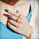 法国设计18K包金迷你小红心珐琅戒指 女网红冷淡风爱心少女指环