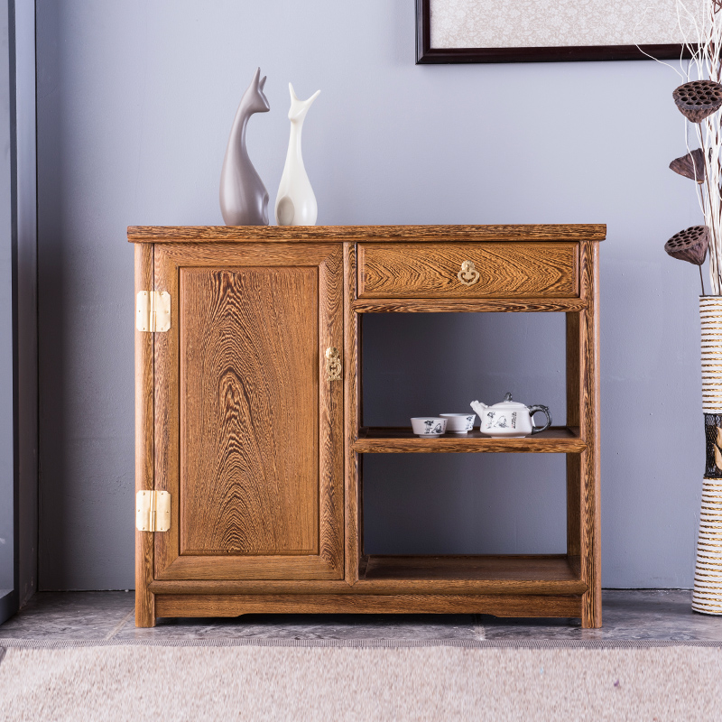 红木鸡翅木茶水柜客厅茶边柜新中式实木餐边柜储物柜子花梨木茶柜