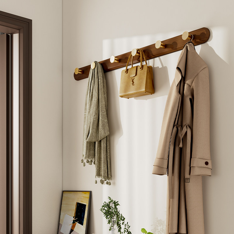 衣柜挂钩免打孔轻奢墙壁挂衣钩进门口玄关入户门后挂衣架壁挂墙上