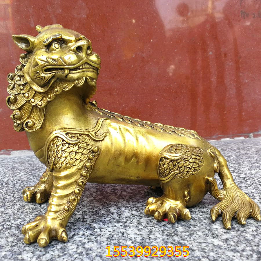 开光纯铜谛听黄铜摆件地藏王坐骑神兽铜器家居办公室风水客厅摆设