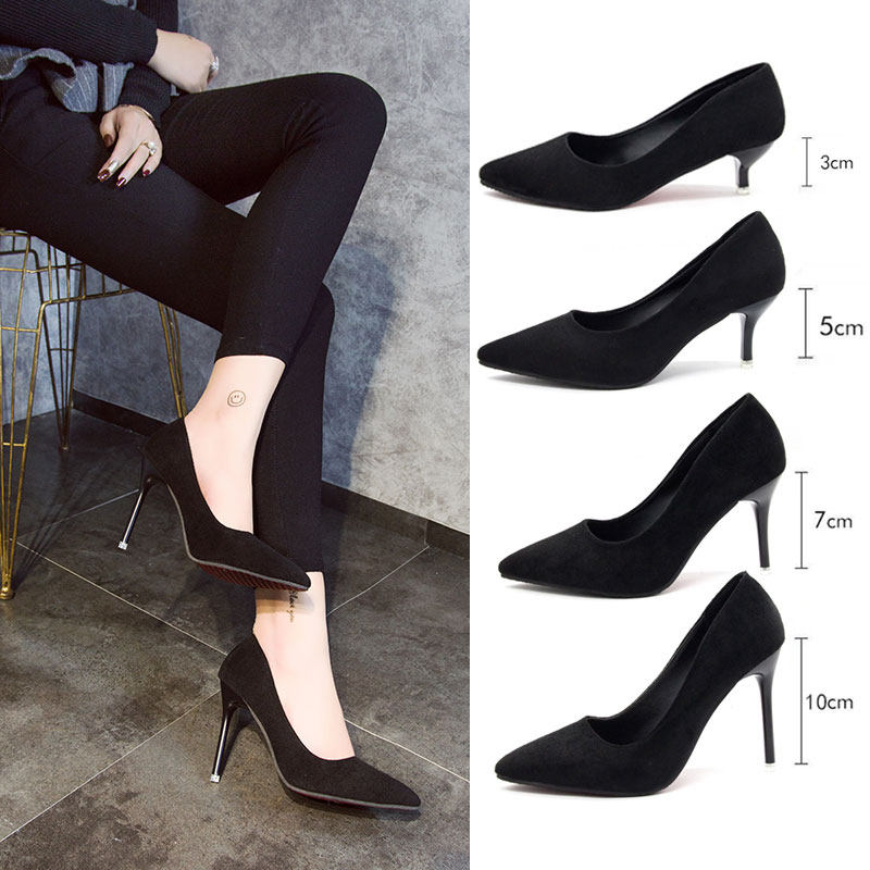 礼仪高跟鞋女大学生细跟5cm性感百搭气质优雅中跟7厘米面试工作鞋