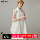 dfvc无袖衬衫连衣裙女2025年夏季新款飞飞袖网纱拼接小个子娃娃裙