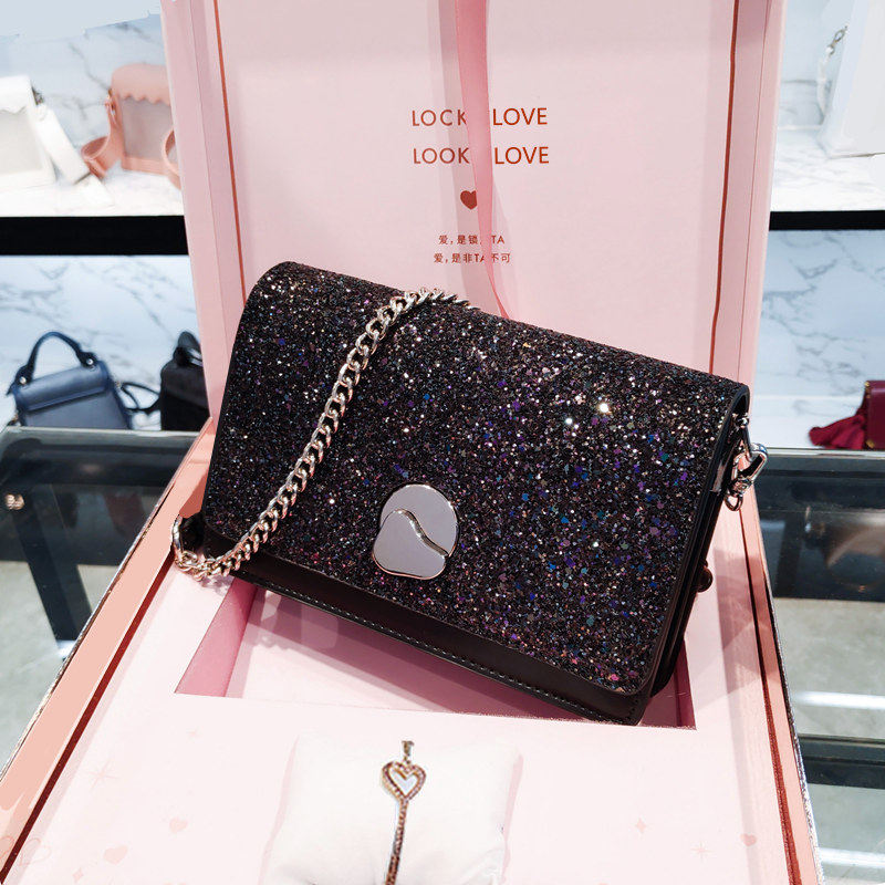 小ck限定星空链条洋气小方包斜挎亮片包包女包2019新款夏季单肩包