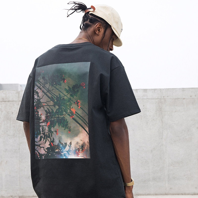 fogfearofgod花卉短袖男女同款美潮t恤嘻哈宽松高街夏复线相片