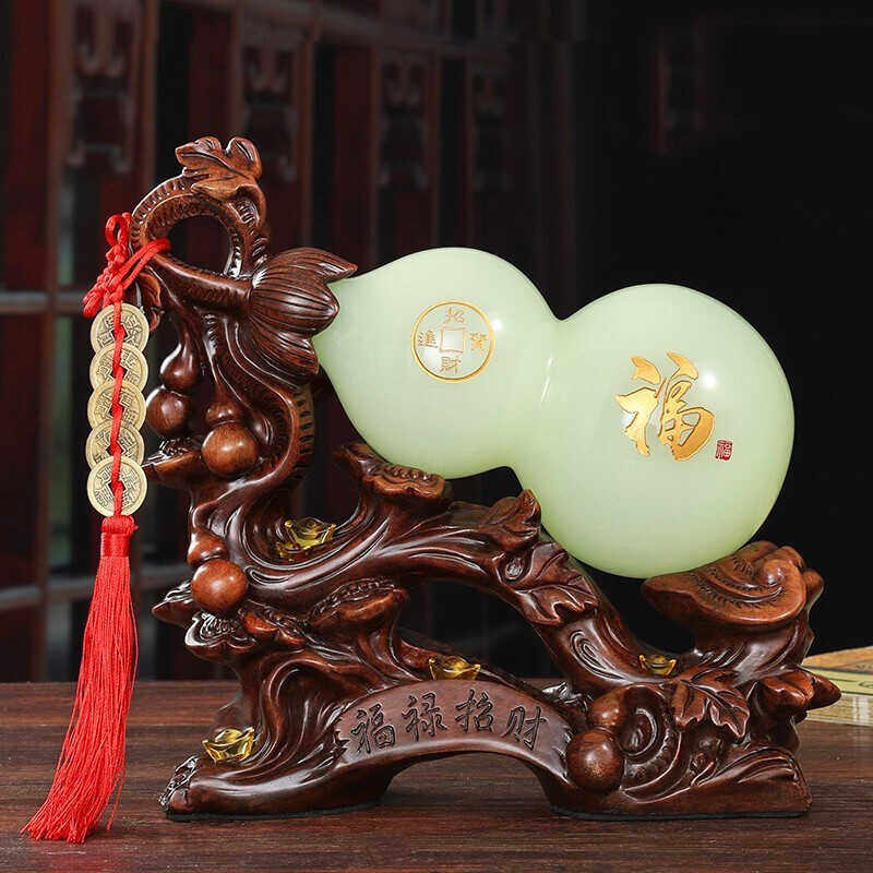 高端琉璃件葫芦摆新工艺品客厅招财摆件j送朋友乔迁玉居开业礼奢