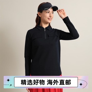 23秋冬日本代购R23233209卡拉威Callaway 高尔夫女长袖半拉链衬衫