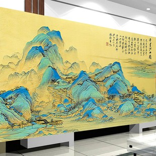 手工十字绣千里江山图2024新款线绣客厅大幅山水画名画自己绣满绣