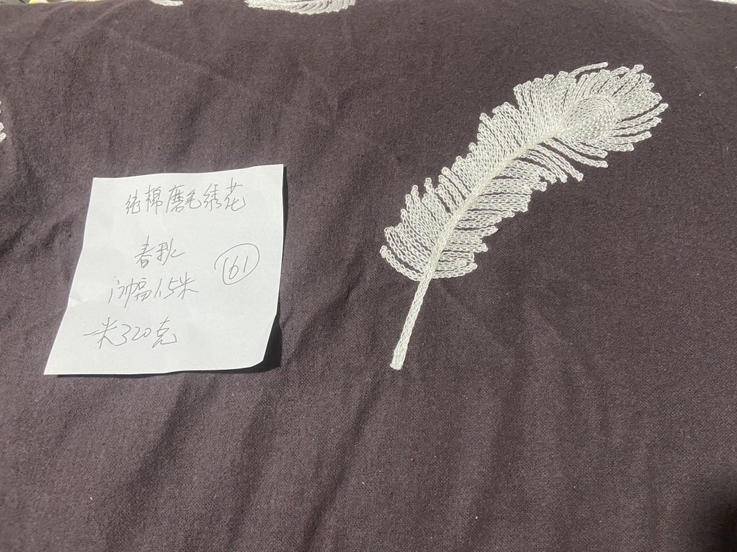 零布清仓 纯棉磨毛斜纹绣花布料服装面料