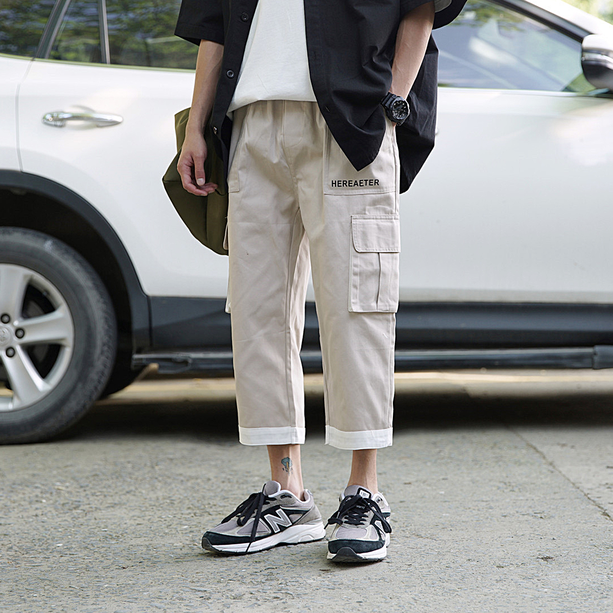 trousers Easy Straight Hip-hop Trend BF Capris student Korean Edition letter Overalls Nine points Casual pantsin the Men's clothing, Casual pants  category - from Buy2taobao.com to provide professional Taobao agent buy service