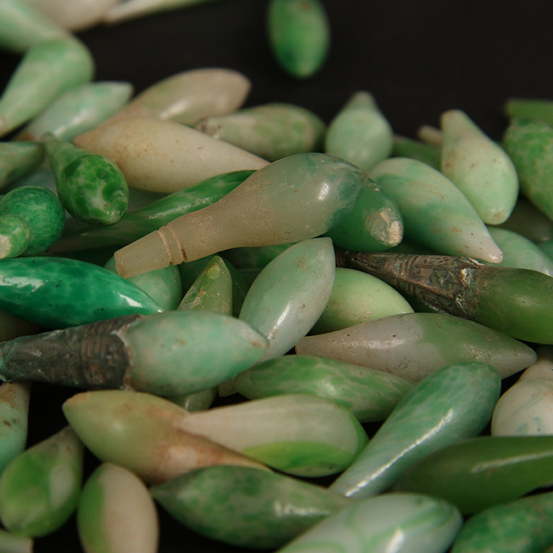 清代琉璃仿翡翠发簪头(200个)