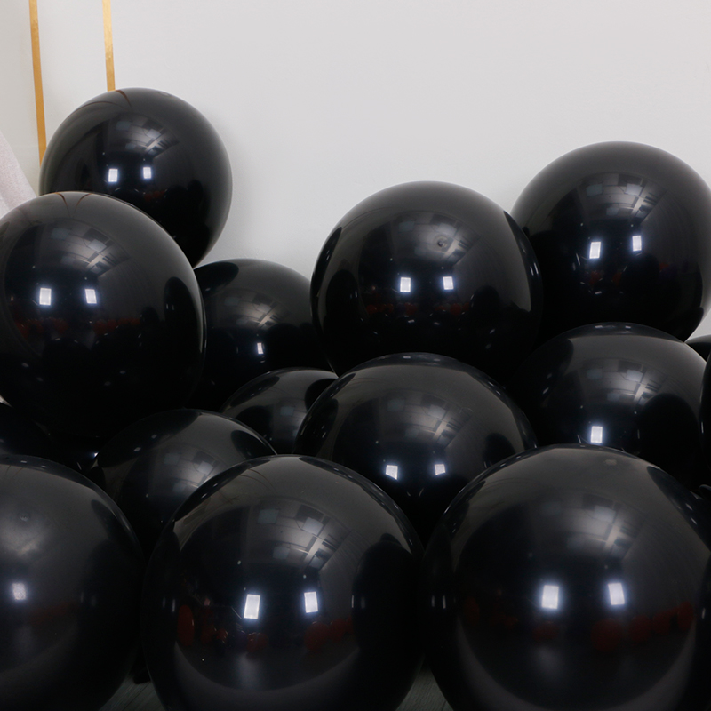 生日装饰加厚亚光黑色气球气球链造型圆汽球5寸10寸12寸18寸36寸