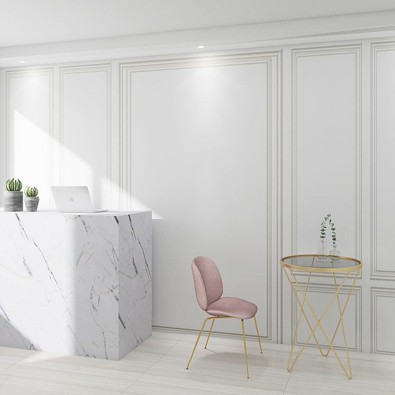 北欧电视背景墙壁纸服装店网红直播间拍照装修墙纸轻奢石膏线墙布