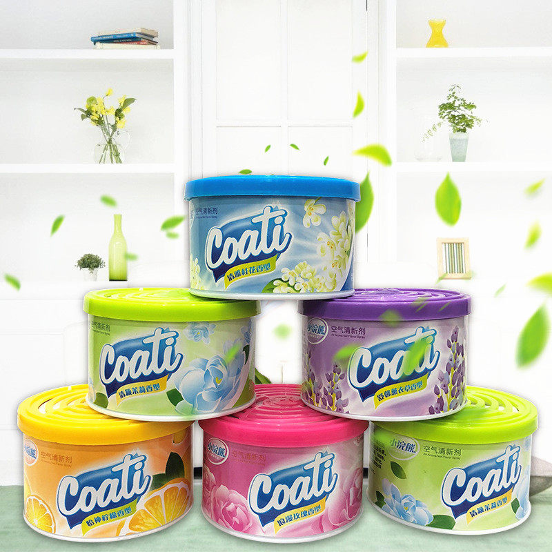 包邮小浣熊空气清新剂100g室内固体家用芳香剂清香剂厕所除味喷雾