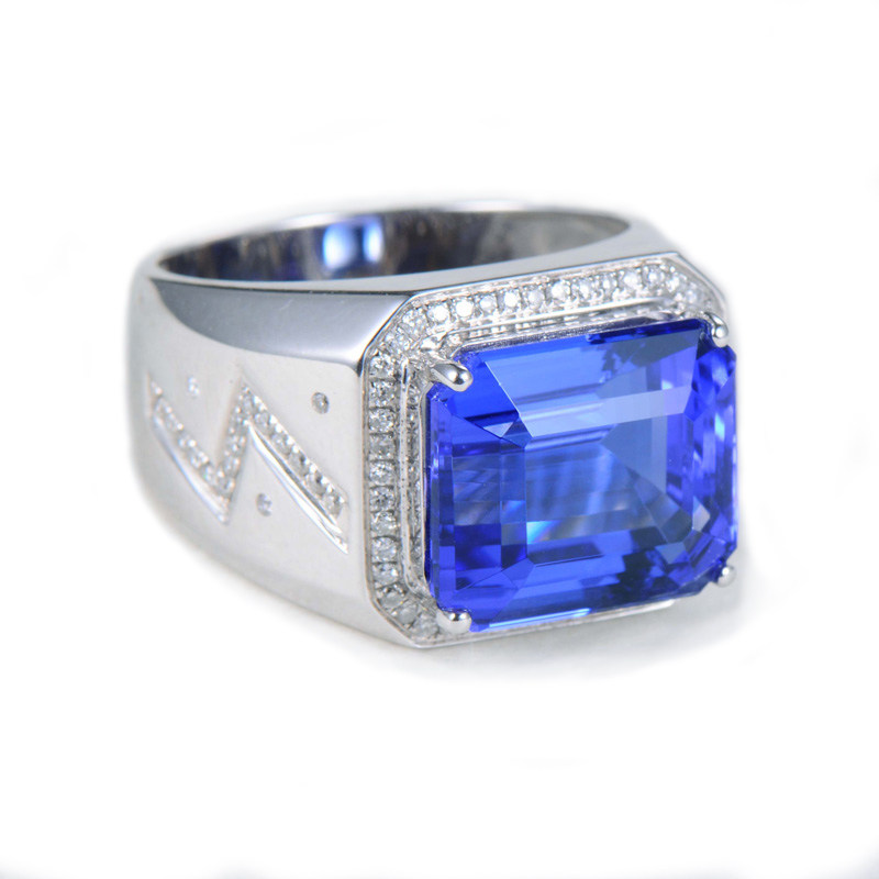 豪华霸气 10.2ct男款坦桑石戒指 jh529900