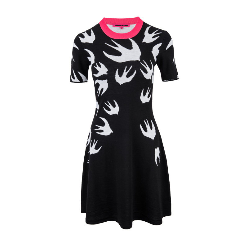 alexander mcqueen麦昆mcq421608rjk15女羊毛燕子连衣裙18年新款