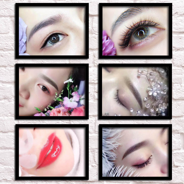 一折美瞳罂粟_美容院眉眼唇装饰画纹绣挂画美睫雾眉美瞳线海报微整形