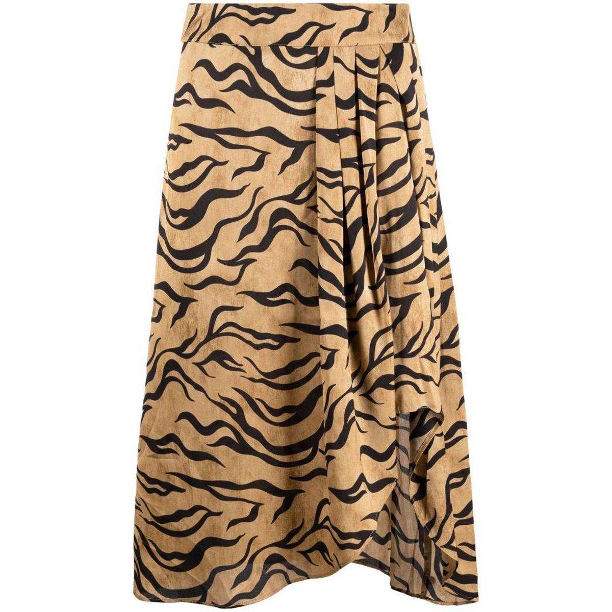 scotchsoda苏格兰苏打虎纹及膝半身裙2022新款春夏女士百搭ins