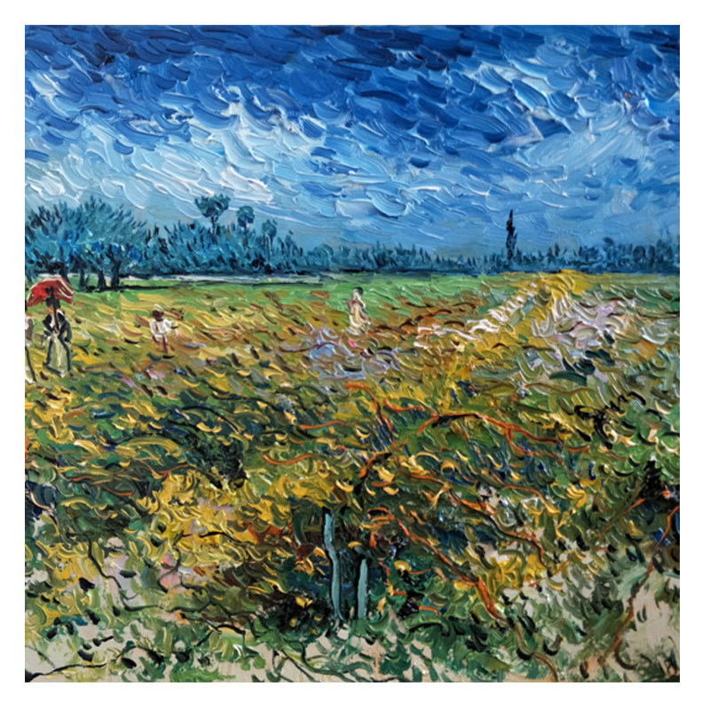 【即刻拍】临摹 梵高《雷雨云下的麦田》布面油画