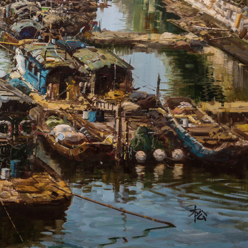 黄劲松《港湾一》 布面油画