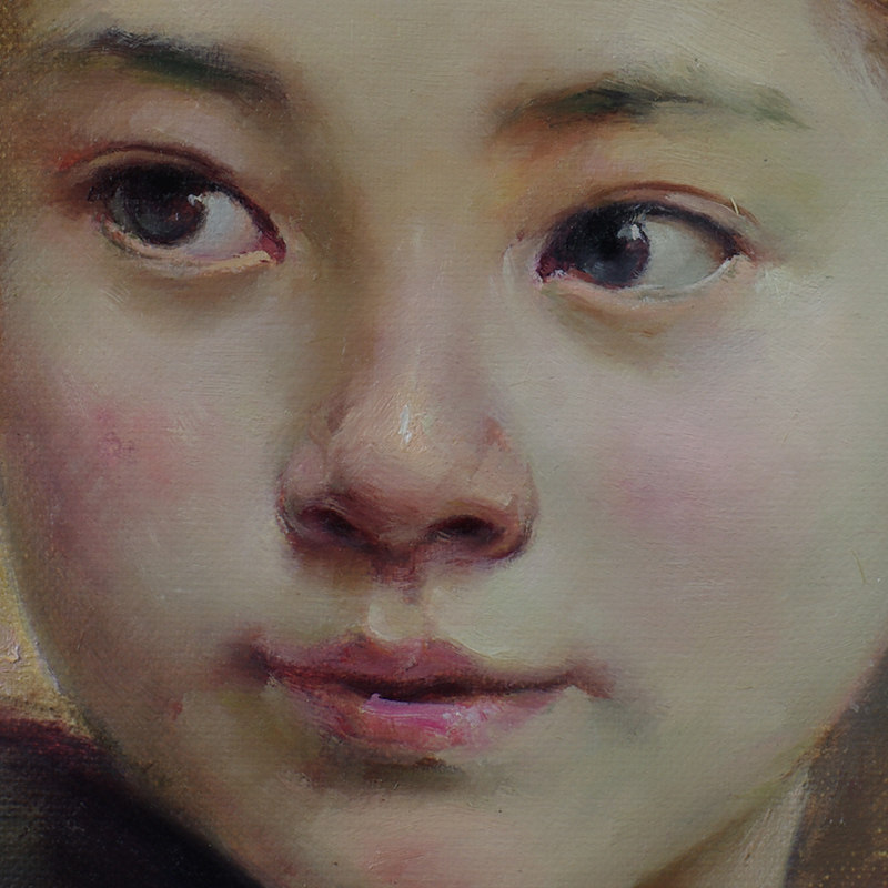 陈永明《苗族女孩》 布面油画