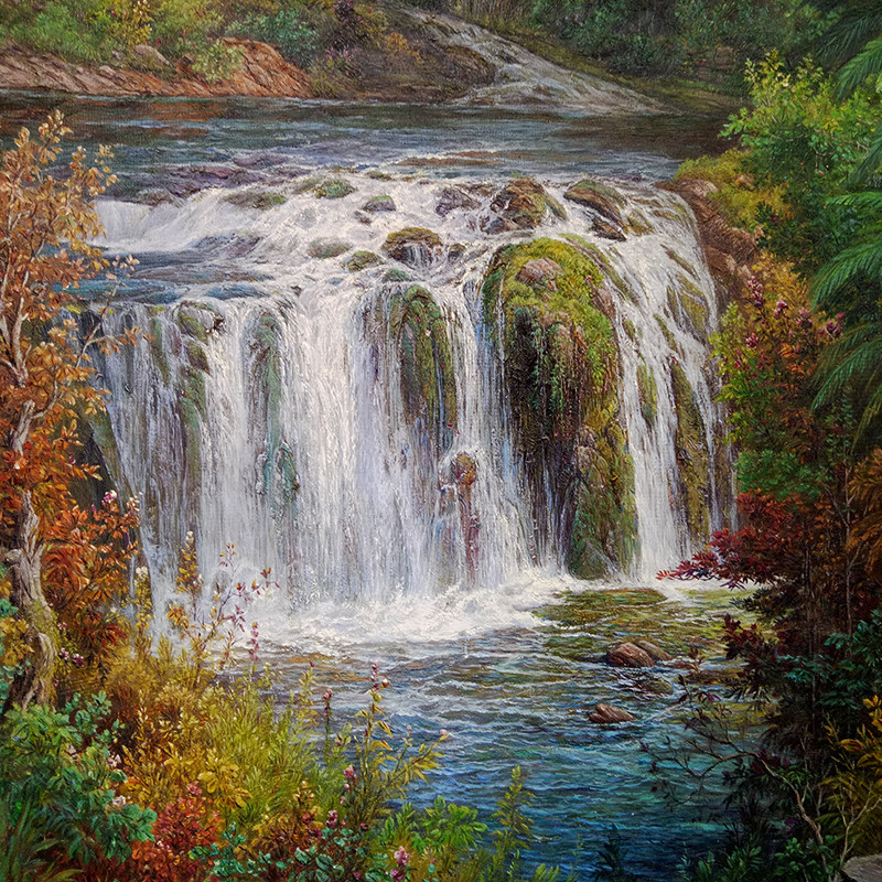 周坤敏《清泉滚滚来》 高端好货 布面油画