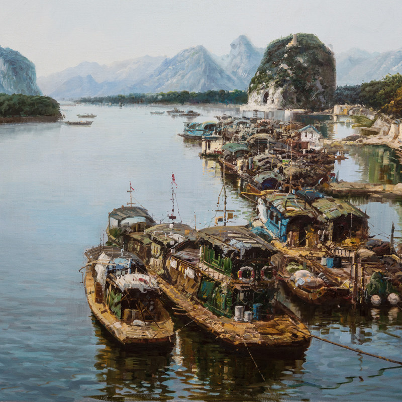 黄劲松《港湾一》 布面油画