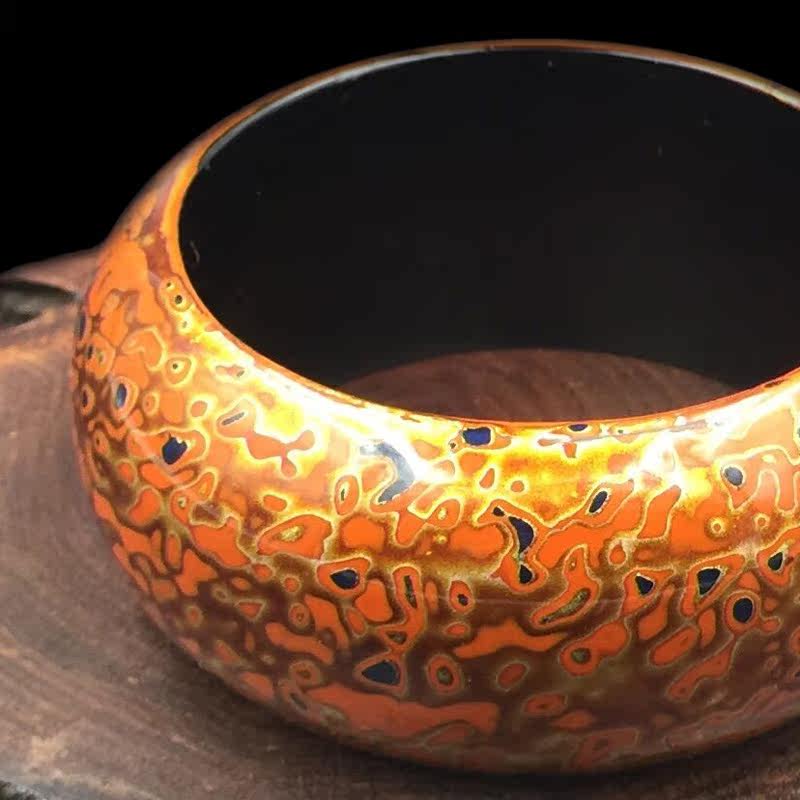 纯大漆圆形手镯【流霞】福建工美出品 木胎大漆手镯