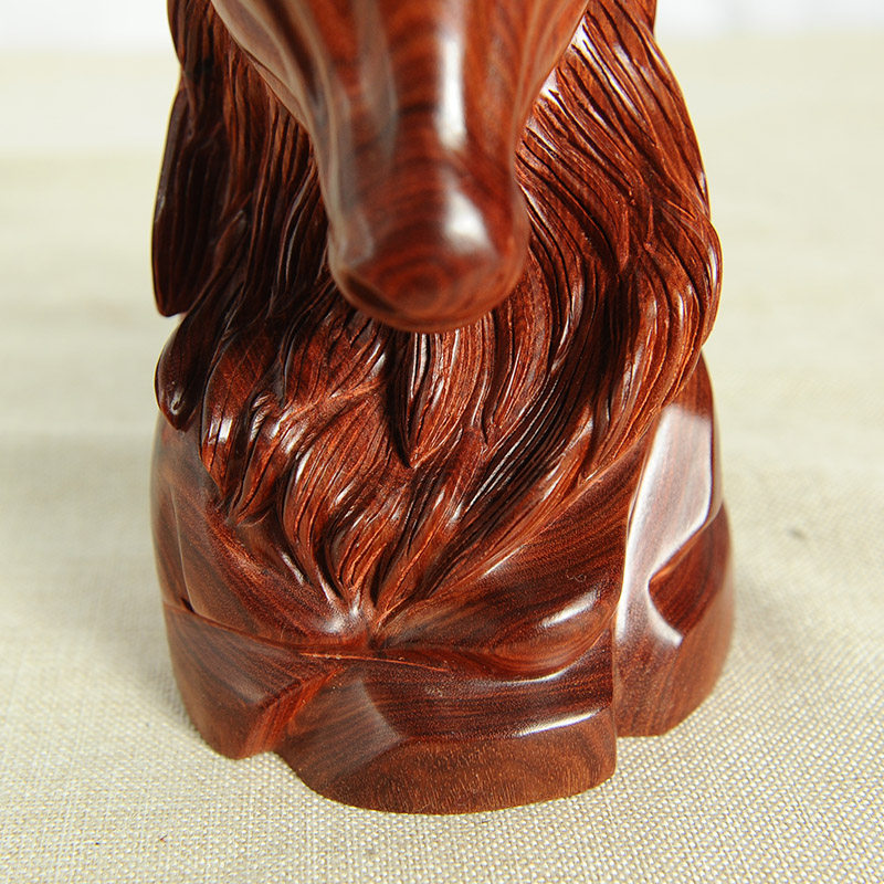 双十二-木雕摆件雕件专场  精品小叶紫檀羊头 雕刻工艺品文玩摆件