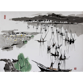 22:000次出价一代艺术大师 吴冠中《鹤舞》珂罗版画当前价063000
