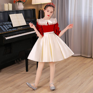 女童晚礼服儿童高端生日公主裙小女孩婚纱钢琴主持人表演服装春款