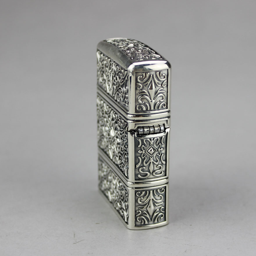 日本云峰堂小作克罗心zippo内丹纯银打火机