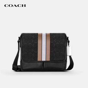 【官方授权】COACH/蔻驰Thompson男包皮革磁扣翻盖开合单肩斜挎包