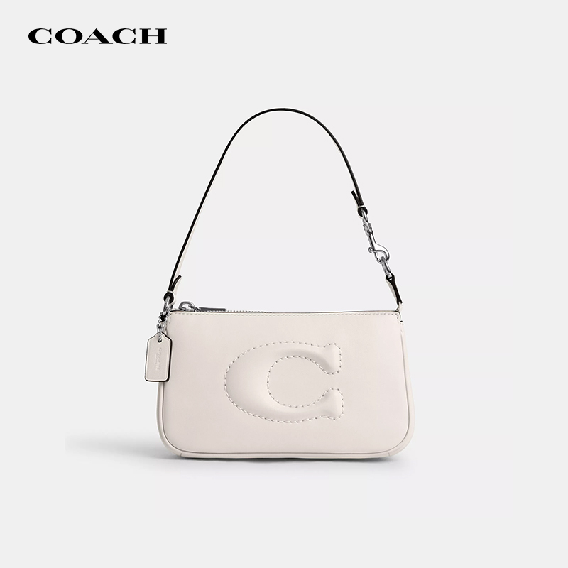 【官方授权】COACH/蔻驰纯色麻将腋下包立体logo简约单肩手提包女