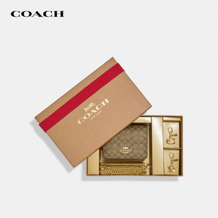 【官方授权】COACH/蔻驰MINI系列小废包女链条包礼盒装送女友礼物