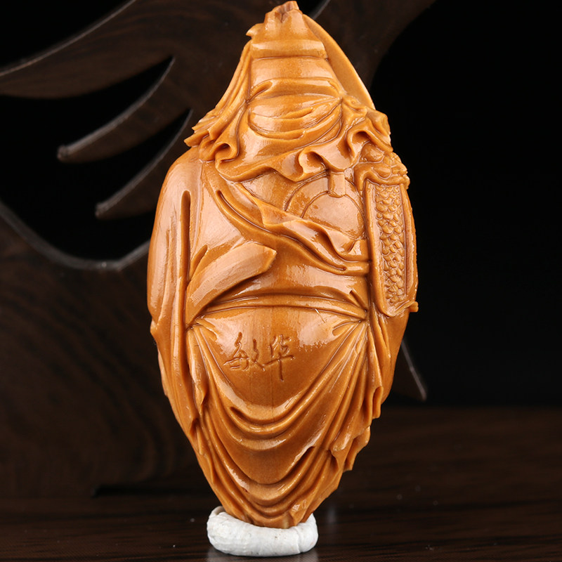 核雕名家姚敏华《关公》单颗2.2x4.4cm