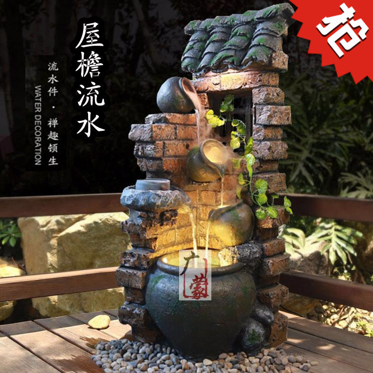 田园创意屋檐流水罐喷泉景观摆设时尚欧式家居装饰品室内户外摆件在类目 家居饰品, 摆件中 - 来自Buy2taobao.com提供专业的淘宝代购服务