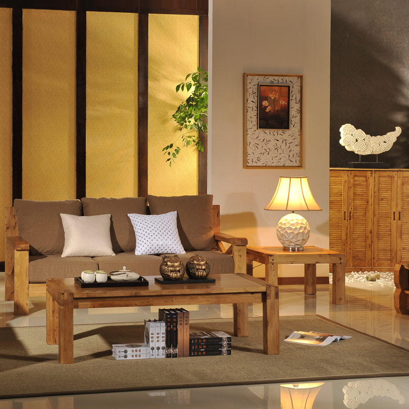 柏家居全家福系列实木客厅卧室成套家具柏木材质全屋定制组合套装