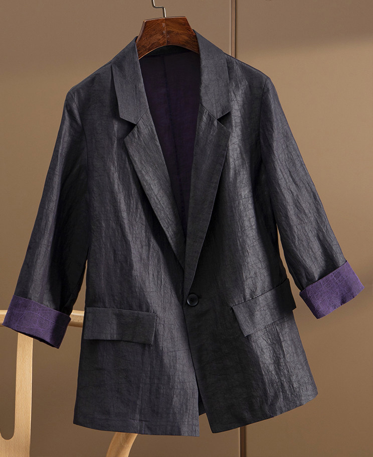 奢贵高阶 重磅35姆米真丝香云纱西装女890q