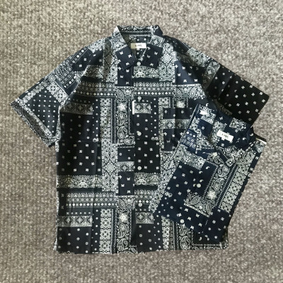 【现货】beams dot 20ss 复古腰果花 日系宽松短袖衬衫