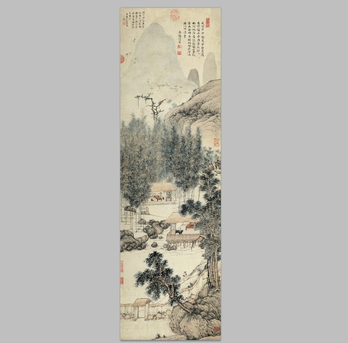 明 沈贞 竹炉山房 纸本 国画名家字画心芯装饰高清微喷打印复制