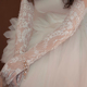 《吉设计》新娘婚纱礼服蕾丝韩式法式薄纱透明精致蕾丝钉珠长手套