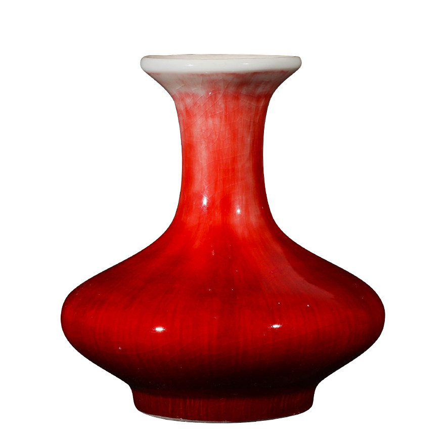 国务院津贴 国家非物质传承人 邓希平 《郎窑红扁肚瓶》