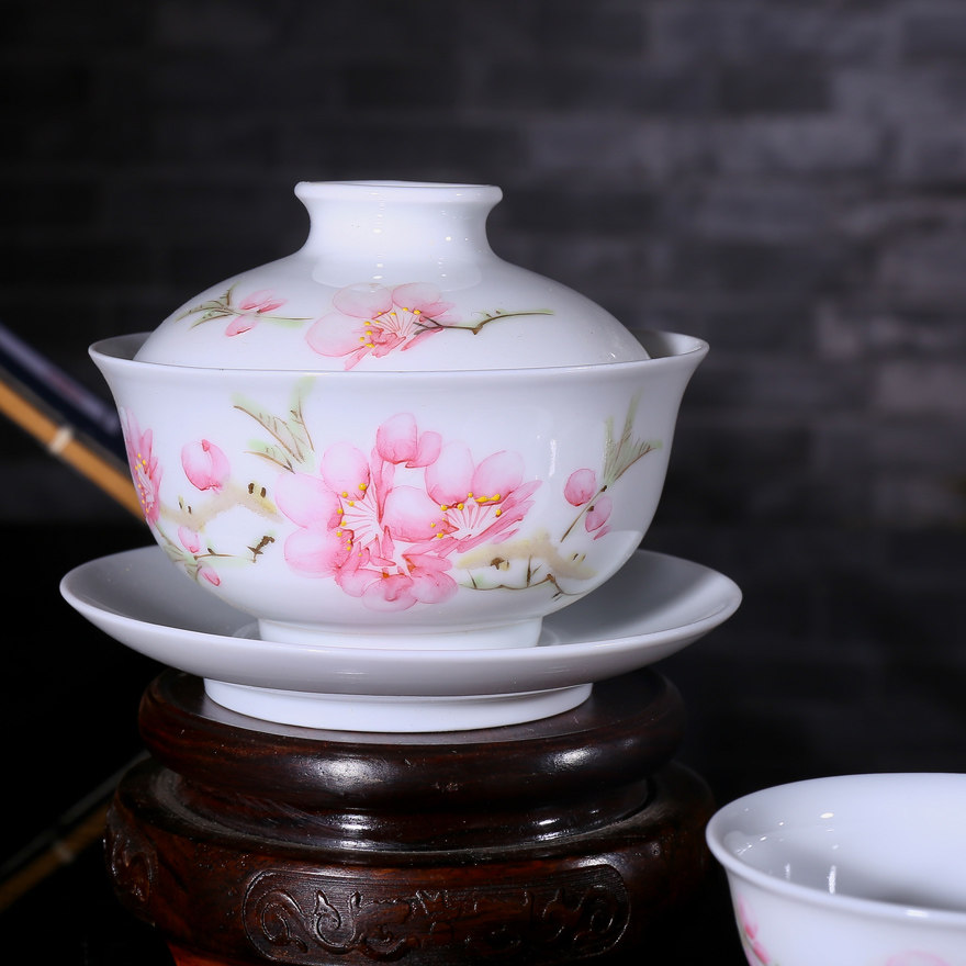 江西省高级工艺美术师 江生元 作品 水点桃花茶具