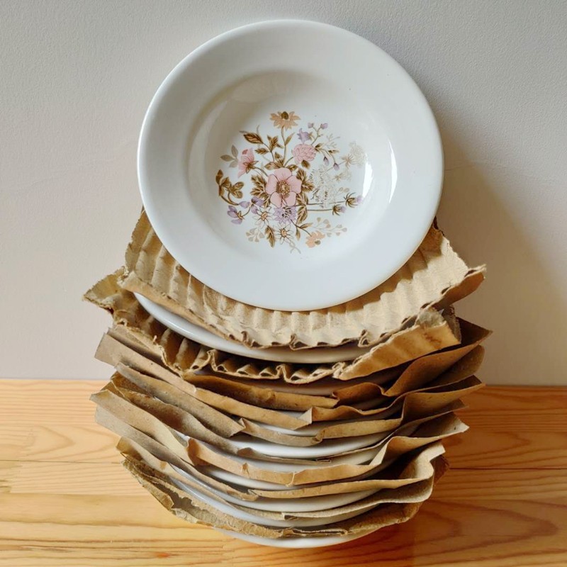 宜兴老精陶厂八九十年代出口老货库存餐具盘子碟子托盘菜蝶6英寸 - 丰