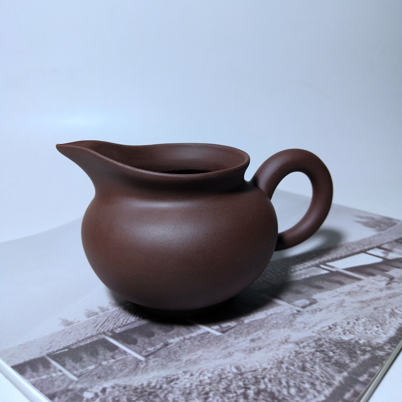 宜兴紫砂一厂92年老货150cc老紫泥公道杯茶杯滤茶功夫茶具分茶器