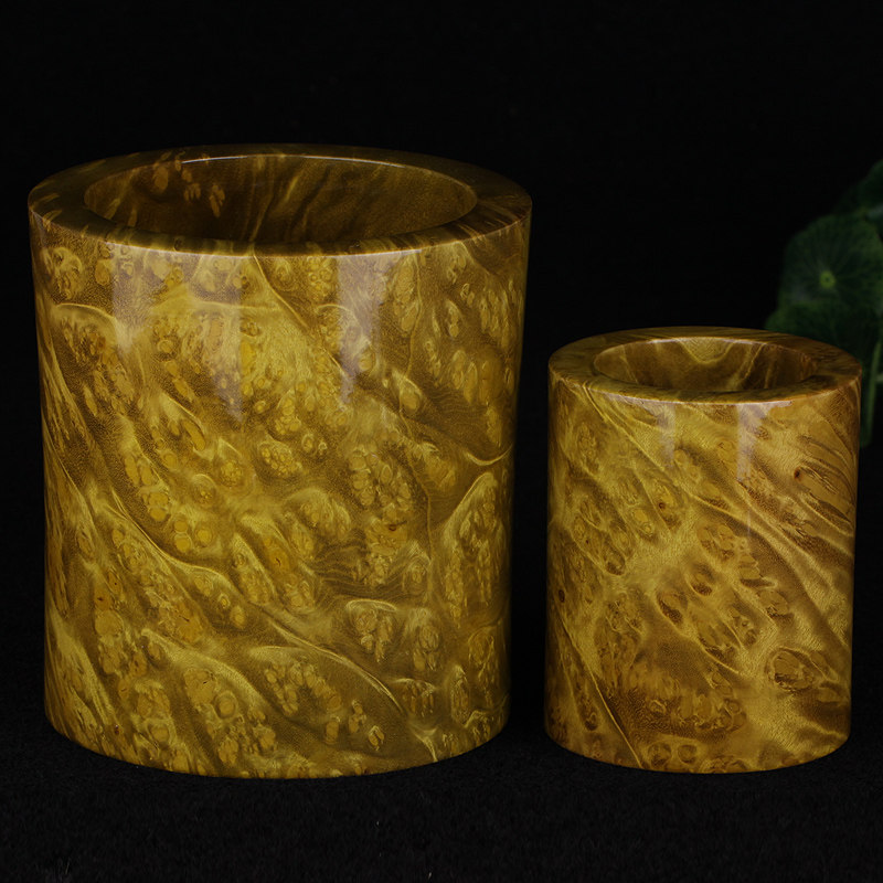 【纹理炫丽】黄金樟笔筒 文房必备品 波光粼粼 质感细腻 送礼佳品